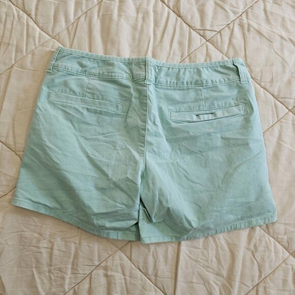 American Eagle Outfitters Midi Stretch Denim Shorts Women's 6 S (Teal/Green) - Picture 4 of 8